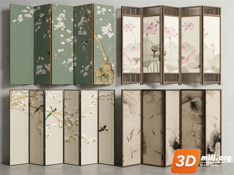 Folding screen Skp Files 